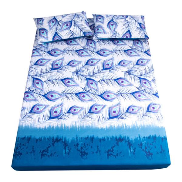 Супер водонепроницаемая простыня из 3 предметов, гладкий наматрасник, покрывало с глубоким карманом, дышащее мягкое покрывало, постельное белье (С 2 наволочками)