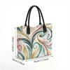  Bohemian Swirl Print Tote Bag Large Capacity Casual Canvas Shoulder Bag for Daily Use