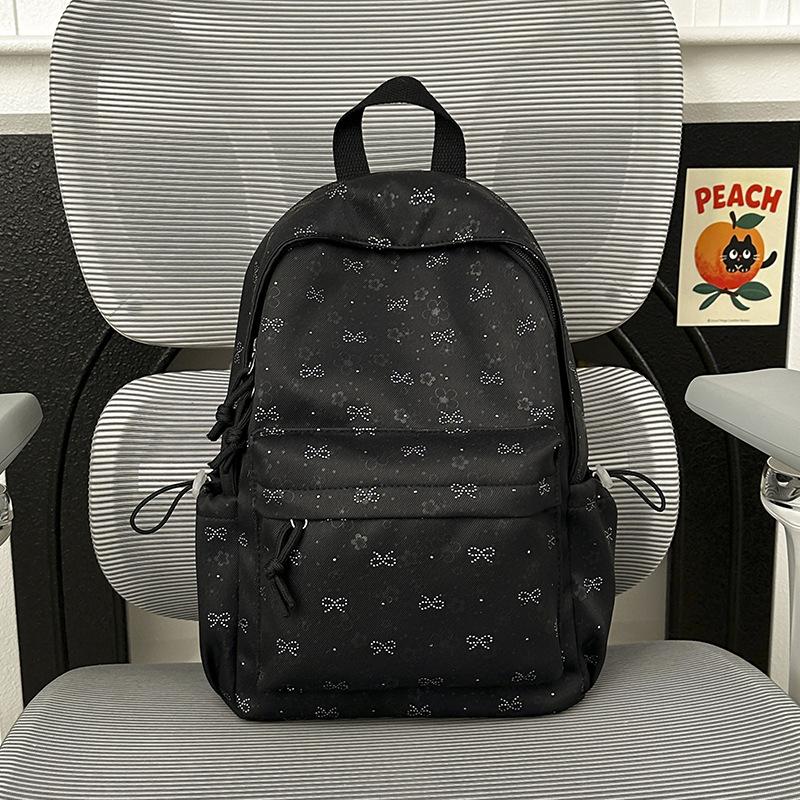 Schoolbag High value niche schoolbag Female college student lightweight backpack Junior high school student bow large capacity backpack