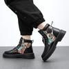 Мужские ботинки на платформе, осенние новые нескользящие рабочие ботинки, модные универсальные высокие мотоциклетные ботинки, повседневная обувь для походов на открытом воздухе 2024 г.