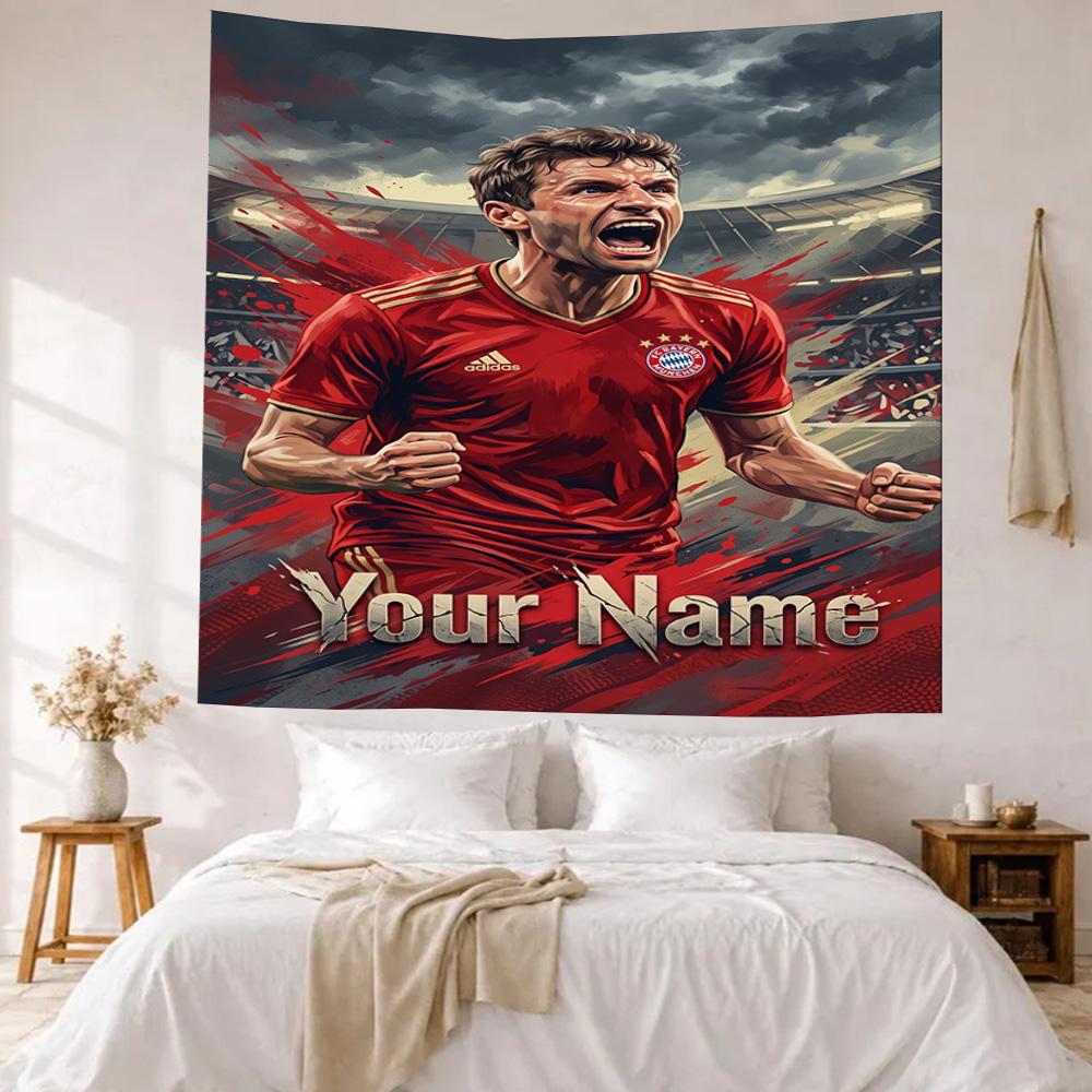Mbappe Custom Your Name Wall Decor Tapestry Art For Pet Memorial Birthdaywedding Party Backdrop Family Gift