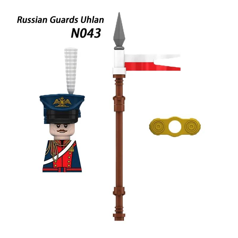 Средневековые солдаты Наполеоновских войн Фигурки Военные MOC Строительные блоки Рыцари Британские Французские Фузилеры Винтовки Оружие Детская игрушка D128