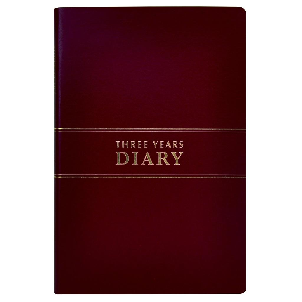 Life Consecutive A5 D1537 Diary, 3-Year Use, Size, Burgundy,