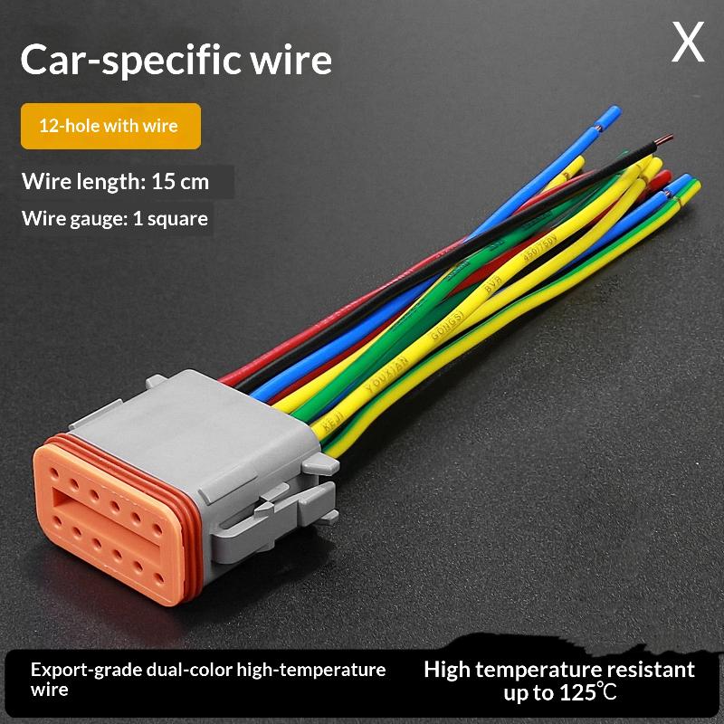 1 Pcs Dt Connector With 15Cm Wiring Harness Dt06-2S/Dt04-2P 2P 3P 4P 6P 8P 12P Waterproof Electrical Connector