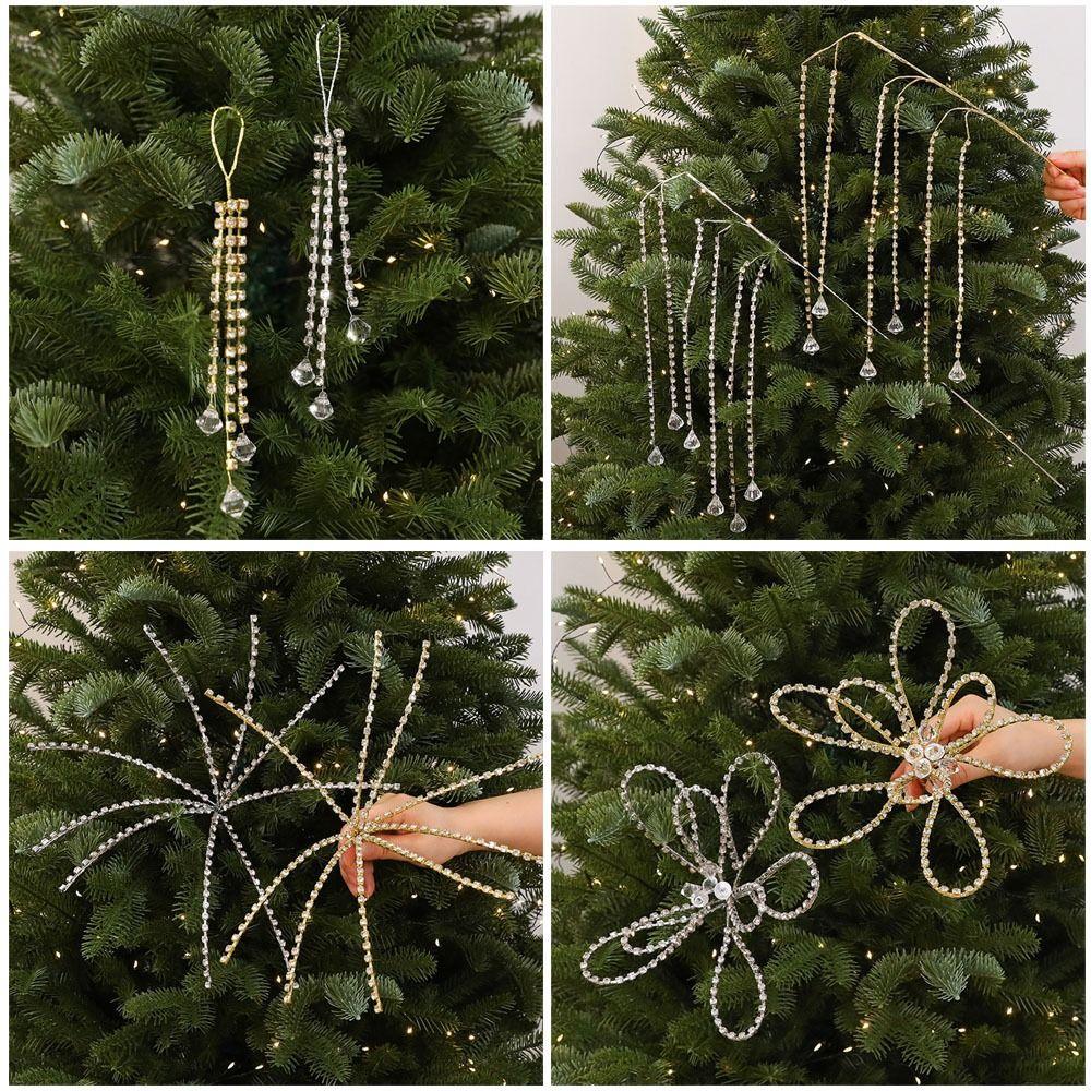 Sparkling Crystal Bud Branches Transparent Bead Christmas ornaments Wedding Decor