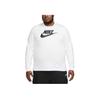 Nike Футболка с длинным рукавом и однотонным принтом, мужская, белая CI6291-100