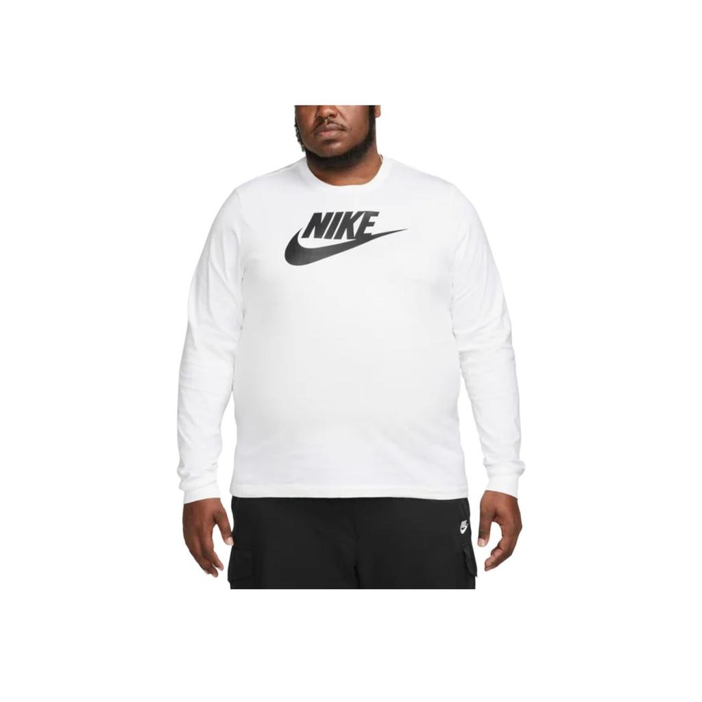 Nike Футболка с длинным рукавом и однотонным принтом, мужская, белая CI6291-100