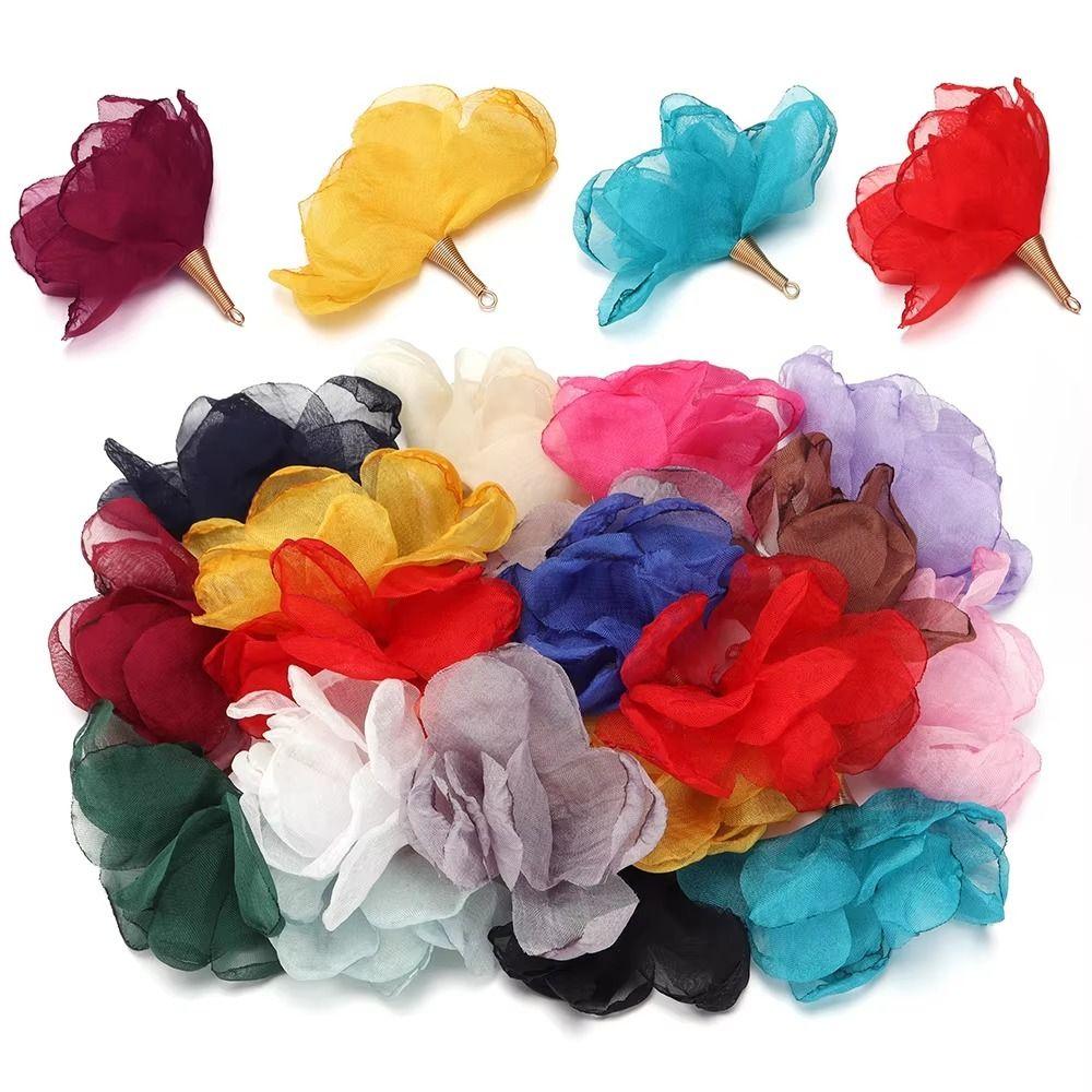 10Pcs 5cm Size DIY Earring Charms Flower Shape Handmade Earring Accessories For Jewelry Making