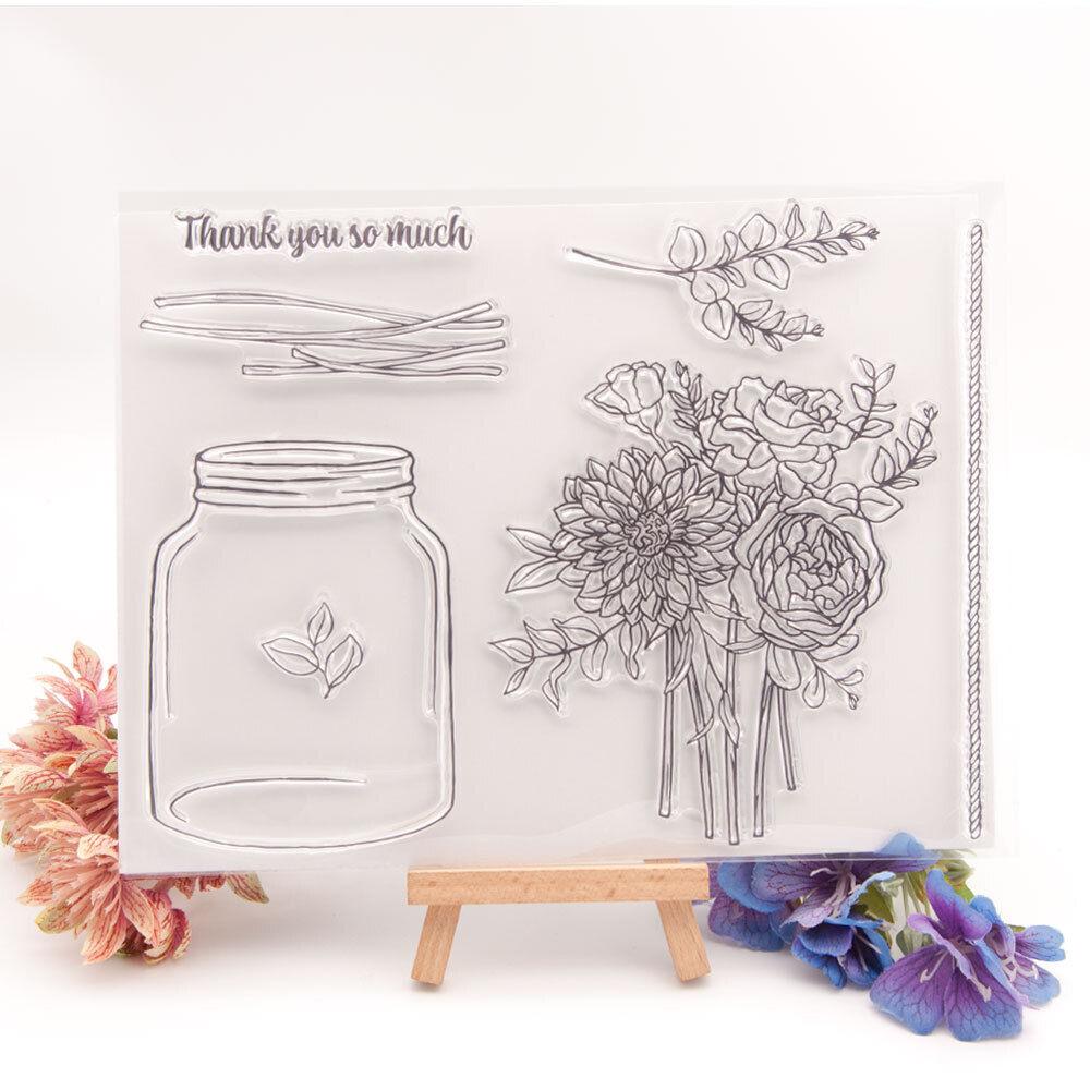 Flower Leaf Transparent Silicone Clear Stamps for Seal DIY Scrapbooking Photo Album Decor Butterfly Bird Parrot
