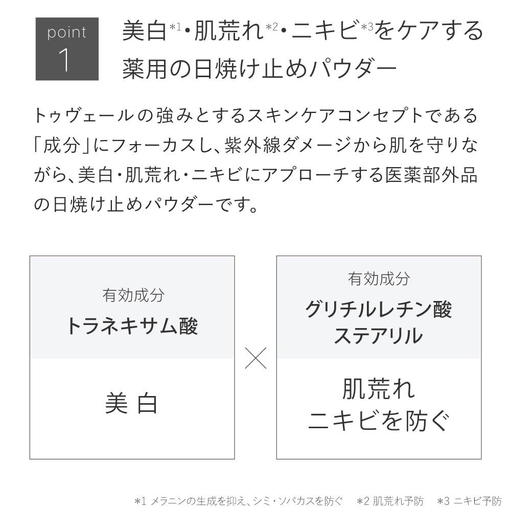 [Tranexamic Acid Whitening] Tuveil Medicated Pressed Sunscreen, 10g, Quasi-drug, Medicated Sunscreen Powder, SPF50+ PA++++, Effective Against Dark