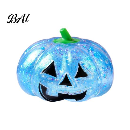 Desk Decompression Toys Halloween Glitter Pumpkin Stress Ball, Head Squeeze Toy for Relief, Creepy Fidget Party Favors Ball
