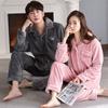 Couple Flannel Pajamas Women'S Winter Fleece Thickened Coral Fleece Autumn And Winter Men'S Loungewear