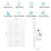 Tuya WiFi Smart Light Switch 1/2/3 Gang Сенсорный выключатель без нейтральной линии Управление по стандарту США с помощью приложения Работает с Alexa Google Home