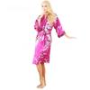 Women's Japanese-style Kimono Pajamas Short-sleeved Women's Printed Peacock Long Nightgown Simulation Silk Bathrobe