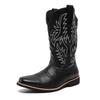 Retro style high-top trendy cowboy boots large size men's long boots autumn and winter outdoor fashion leather boots 2025
