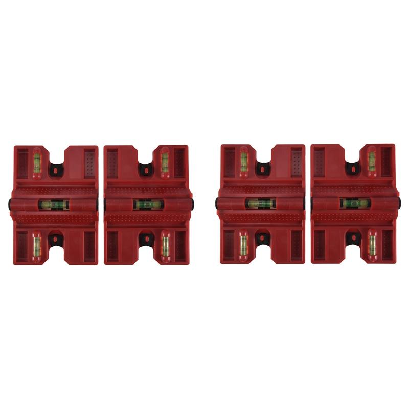 A58Z Spirit Level,Magnetic Post Level Tool Folds For Storage,Cross Check Bubble Level(Pack Of 4)
