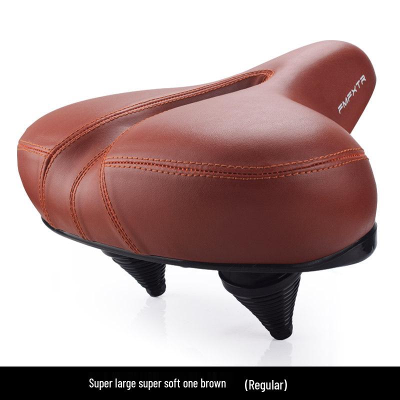 Thickened Sponge & Silicone Mountain Bike Saddle with Spring Shock Absorption for Comfort