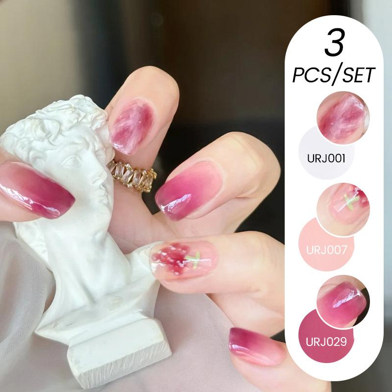 Nail Art Ice Прозрачный набор из 3-х лаков для ногтей, популярный прозрачный клей для лака для ногтей Nude Whitening Powder