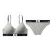 Letter Jacquard Comfortable Bra And Triangle Panty Set Women Underwear Gray QF7218-050+QF7222-050