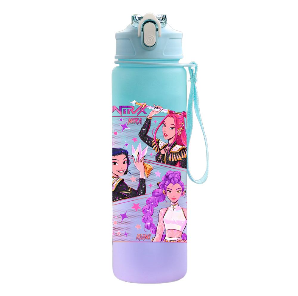 750Ml Water Bottle Demon Hunters Printed Large Capacity Drinking Cup Portable Outdoor Sports Water Cup Children Kid Gift