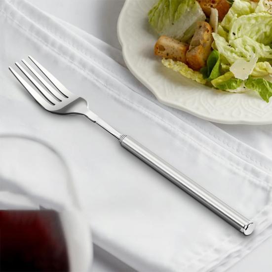 Телескопическая вилка, телескопическая ложка, нержавеющая сталь, нож для гриля, выдвижная, 8,7–25,4 дюйма, столовые вилки, устойчивые к ржавчине, столовые приборы для барбекю, десертов, фруктов