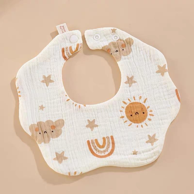 Class A Pure Cotton Petal Bib 360 Degree Rotating Breathable Absorbent Newborn Saliva Towel Baby Bib