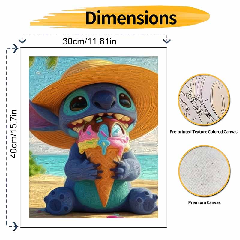 Disney Стич ест мороженое масляная живопись по номерам набор для рисования ручная работа DIY украшение для дома подарок