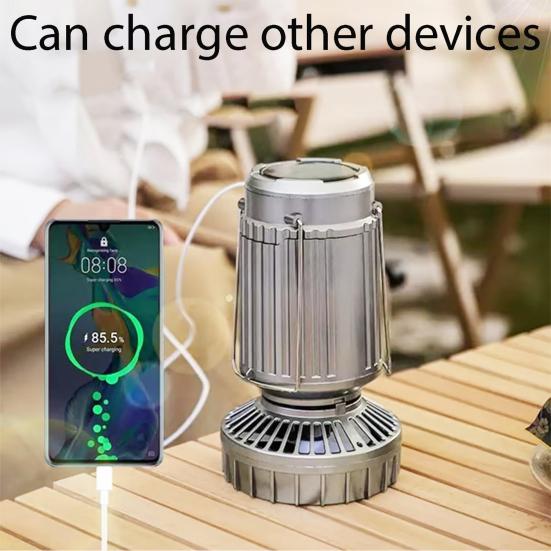 Солнечный кемпинговый фонарь с вентилятором Сверхяркий Высокий световой поток Компактный