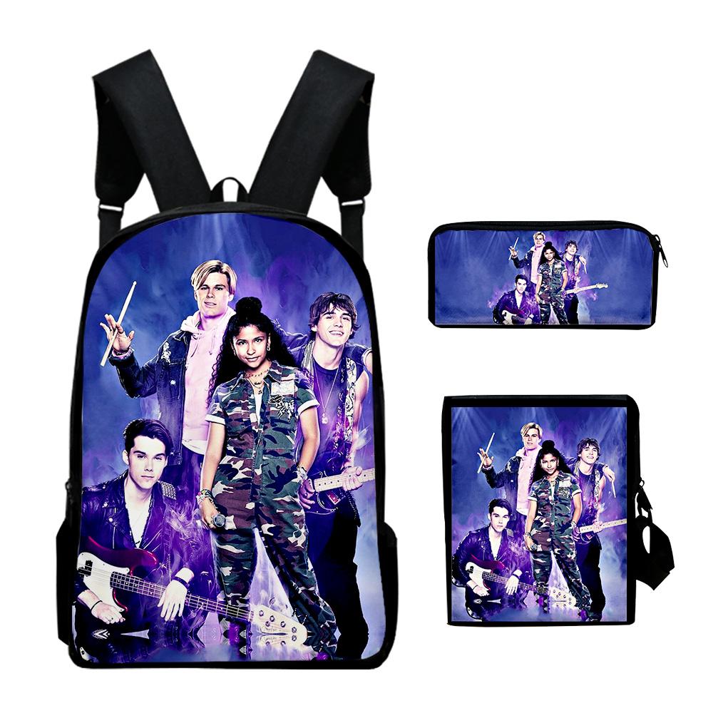 Trendy Julie and the Phantoms 3D Print 3pcs/Set pupil School Bags Laptop Daypack Backpack Inclined shoulder bag Pencil Case