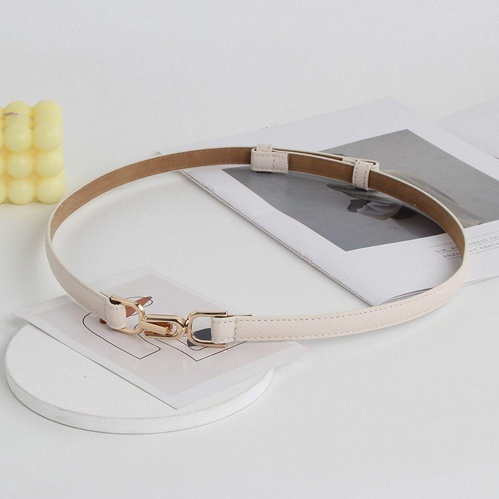 Пояс из искусственной ПУ кожи с золотой пряжкой, узкий, женский, тонкий, декоративный для платья