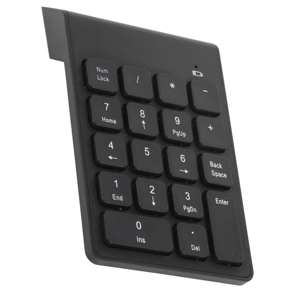 Wireless Number Pad USB Receiver Black 18 Keys Waterproof Battery Powered Numeric Keypad for Gaming