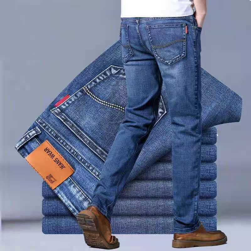 Four Season Wearable New Elastic Straight Tube Loose Oversized Casual Versatile Wear-Resistant Work Jeans For Men