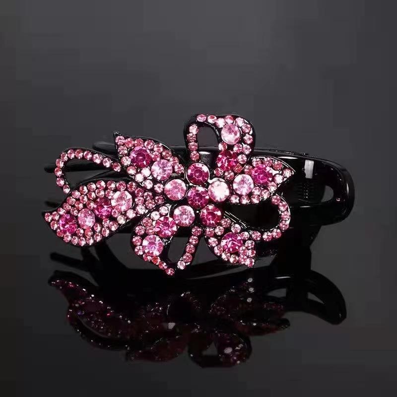 Заколка для волос в стиле ретро с цветком и кристаллами и стразами, женская заколка для волос, зажимы в виде утконоса, заколка для волос в корейском стиле