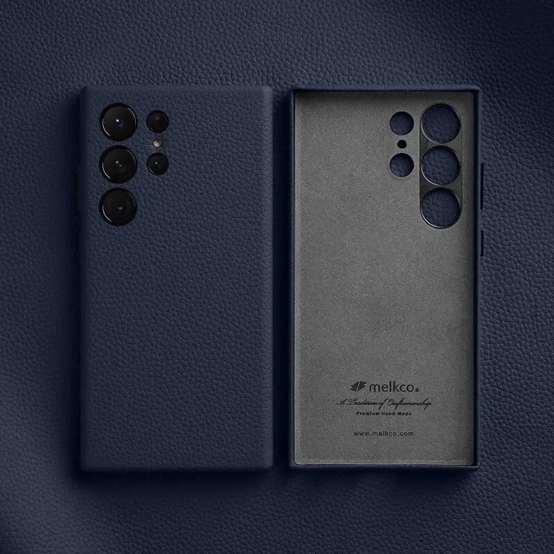 Премиальный чехол Melkco из натуральной коровьей кожи для Samsung Galaxy S24 Ultra S24+ Plus, роскошный деловой чехол с полным покрытием
