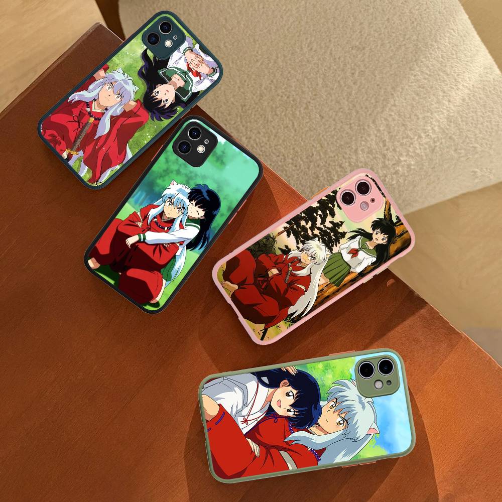 Amine I-Inuyasha Matte Transparent Phone Cover For iPhone Case 16 15 14 13 12 11 Pro Max X XS Max Plus