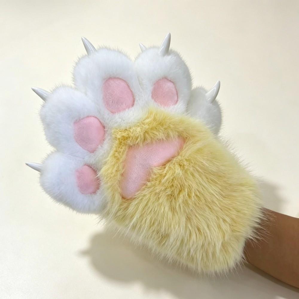 Thicken Beast Claw Glove Warm Cat Claw Mittens Novelty Plush Cat Paw Gloves Cosplay Props