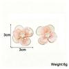 Pink Flower Stud Earrings for Women Hollow Petals Lovely Cute Floral Earrings Bohemian Female Small Earrings Jewelry