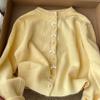 High-end Goose Yellow Women's Sweater Knitwear Autumn Long-sleeved Cardigan Top