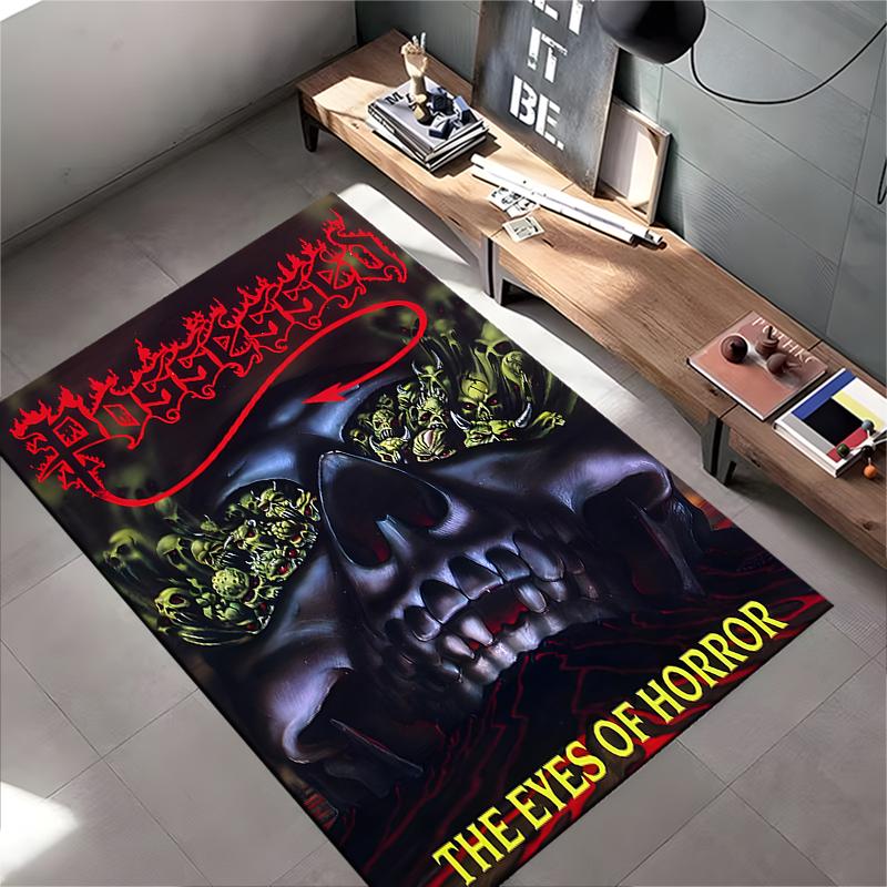Skull Design with Horror Elements Rug Non-slip rug suitable for living room and bedroom sofas