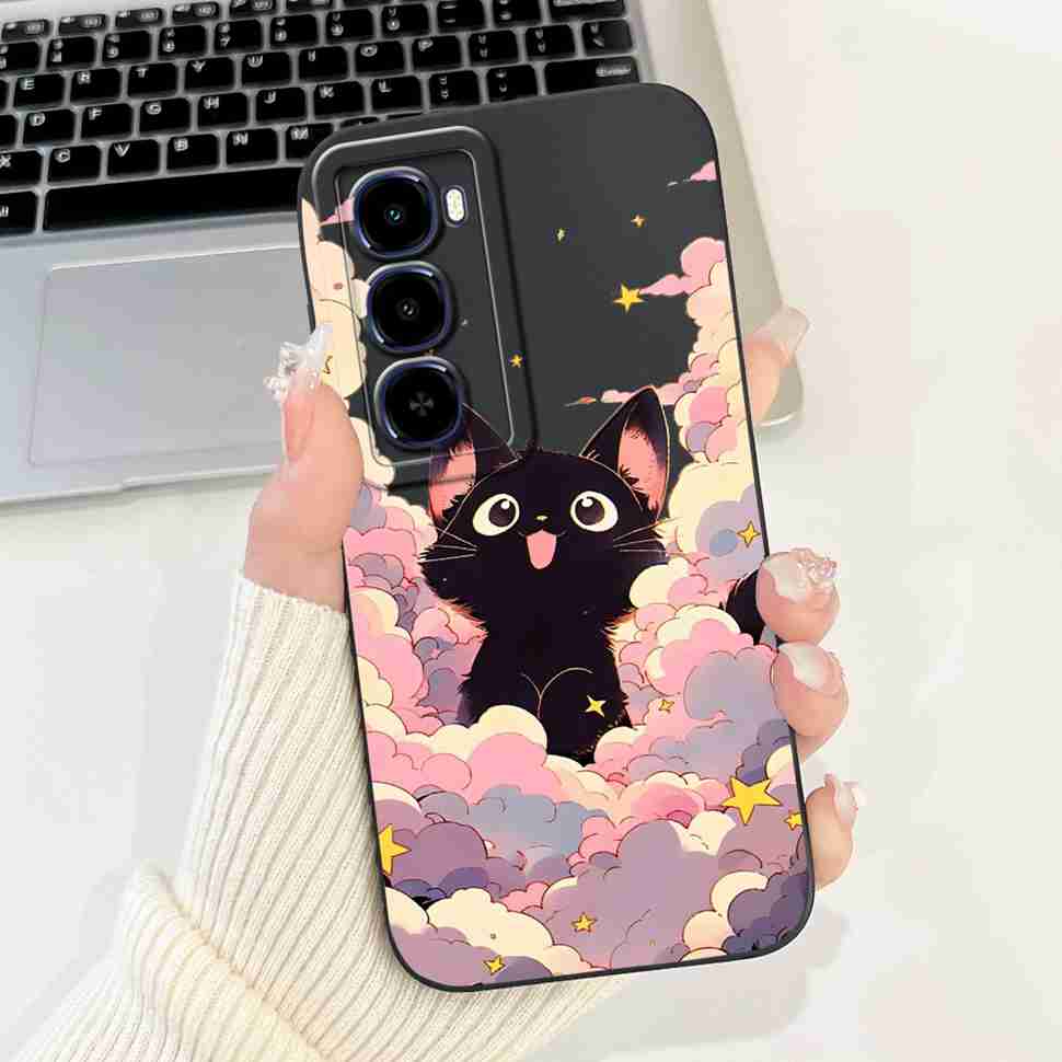 For itel City 100 4G C671L Case Cute Cat Luxury Flower Soft Silicone Back Cover For ITEL City100 4G 6.75" Phone Cases Bumper