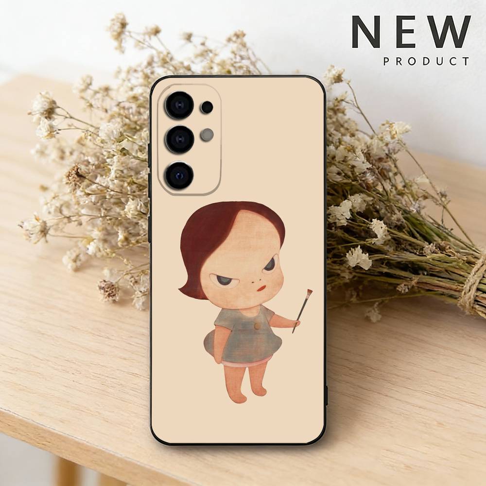 Y-Yoshimoto Nara Girl ART Чехол для телефона для Samsung S26,25,24,23,22,21,20,30,Ultra,Plus,Fe,Lite Черный корпус
