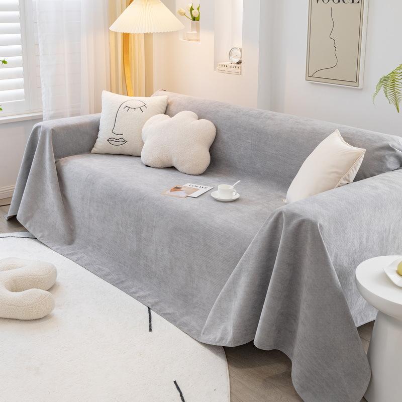 Solid Color Waterproof Blanket Single Full Cover Chenille Sofa Cover Dust Anti-cat Scratch Protection Cover Sofa Blanket Carpet