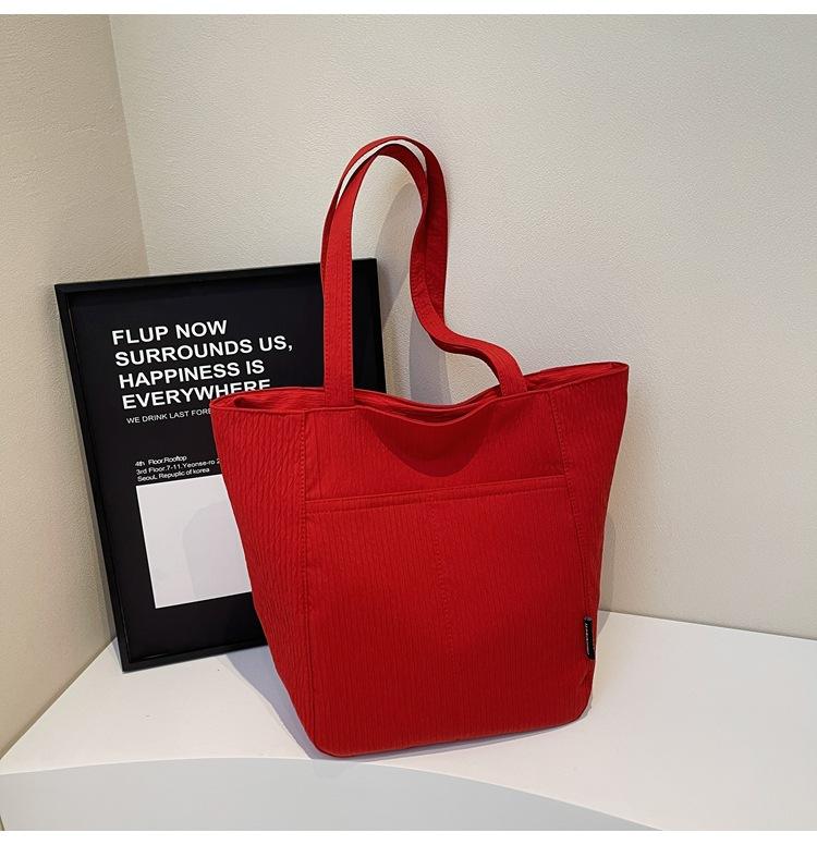 Холщовая сумка Сумка в стиле ленивого ветра Женская вместительная новая универсальная на плечо сумка-тоут для студентки