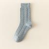 Women's Mid-calf Socks, Autumn and Winter Combed Cotton Antibacterial and Deodorizing Twisted Long Calf Socks, Women's Long Socks