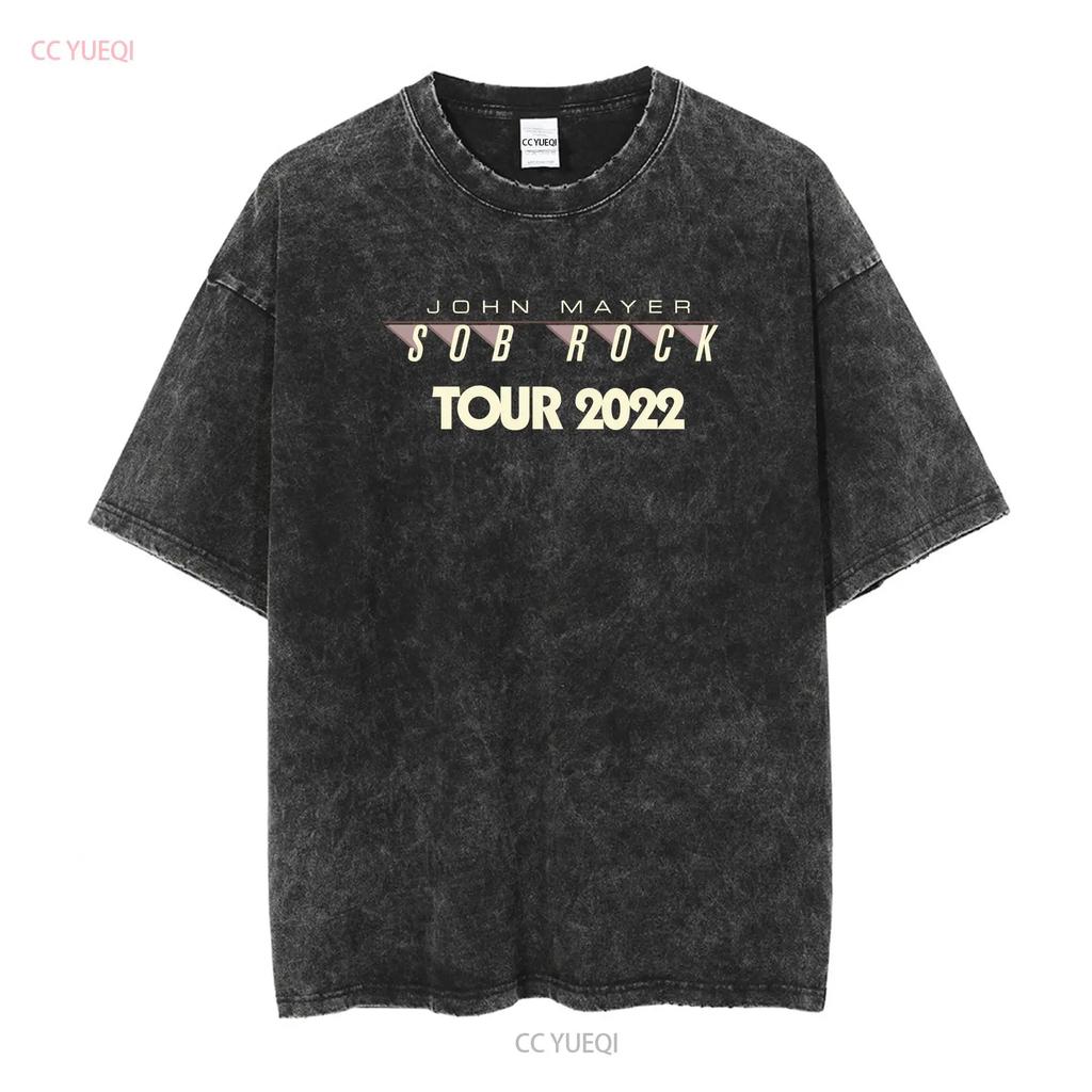 John Mayer SOB Rock Tour 2022 CREW Black T Shirt M vintage Washed designer clothes Comfortable homme Stretched Casual graphic