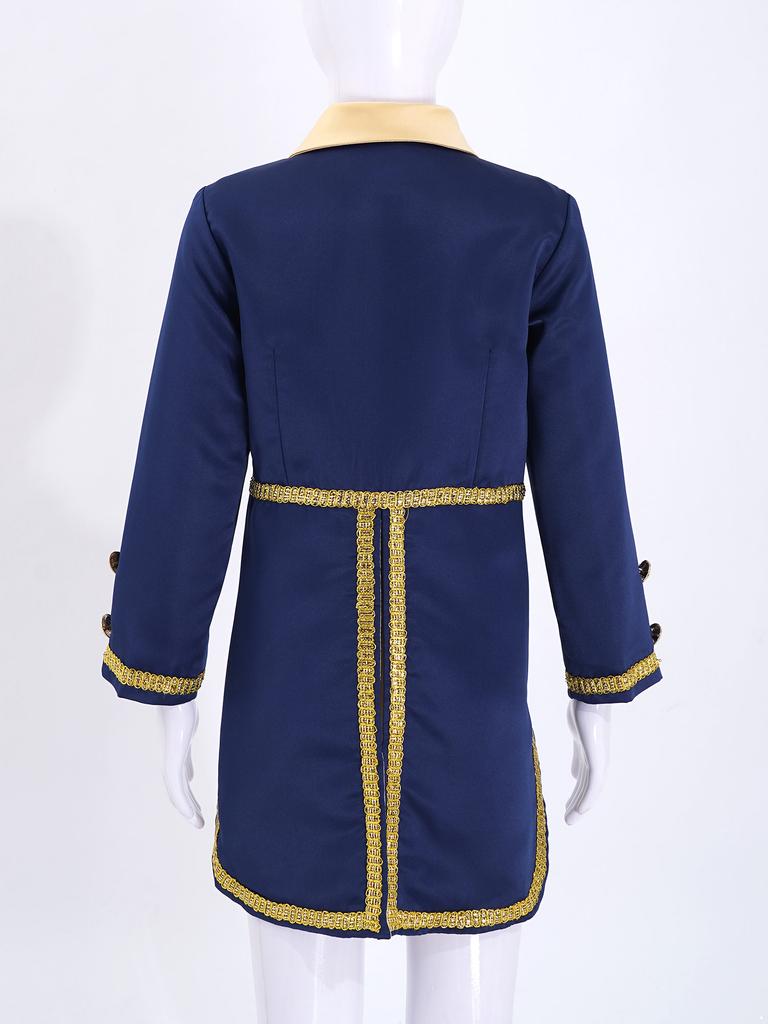 Stage Performance Costume Kids Boys Long Sleeve Turn-Down Collar Jacket Tailcoat Prince Cosplay
