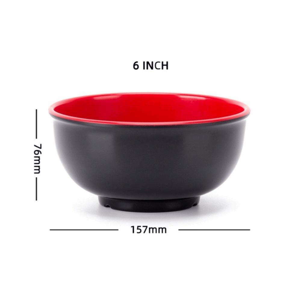 Black Red Food Containers Imitation Porcelain Soup Bowl New Melamine Bowls Dishware