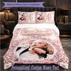 Personalized 3Pcs Bedding SetSabrina Carpenter Custom Text Duvet Cover Pillowcase Set Bedroom Gift