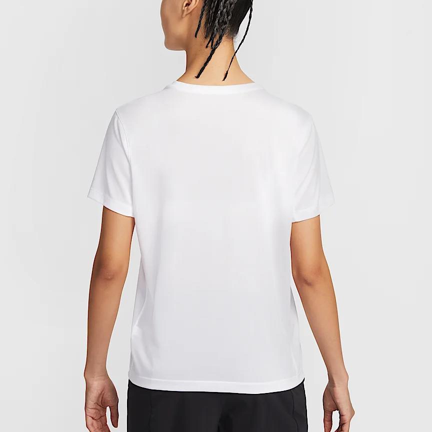 Nike Женская футболка Dri-Fit Team Legend быстросохнущая удобная с коротким рукавом и круглым вырезом, белая IB8899-100