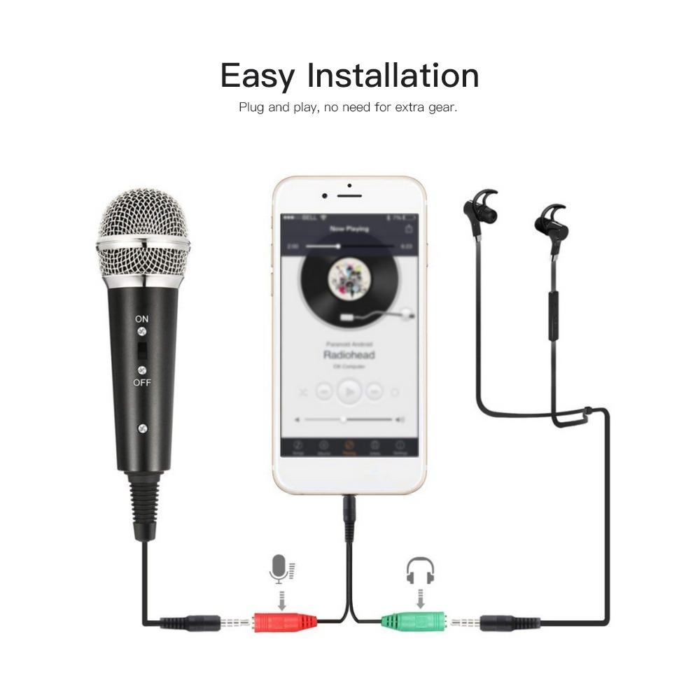Wired Studio Mic High Sensitivity Karaoke Mic Mini Size Condenser Microphone Streaming